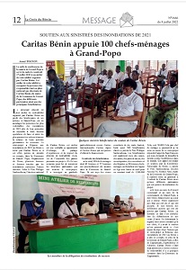REPONSE AUX INONDATIONS DE 2021 A GRAND-POPO, CARITAS BENIN FAIT LE BILAN DE SES ACTIONS